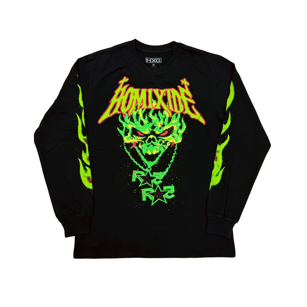 High New GreenMen Homixide Gang ANTAGONIST 2.0 TOUR T Shirts T-Shirt Hip Hop Skateboard Street Cotton T-Shirts Tee Top #128