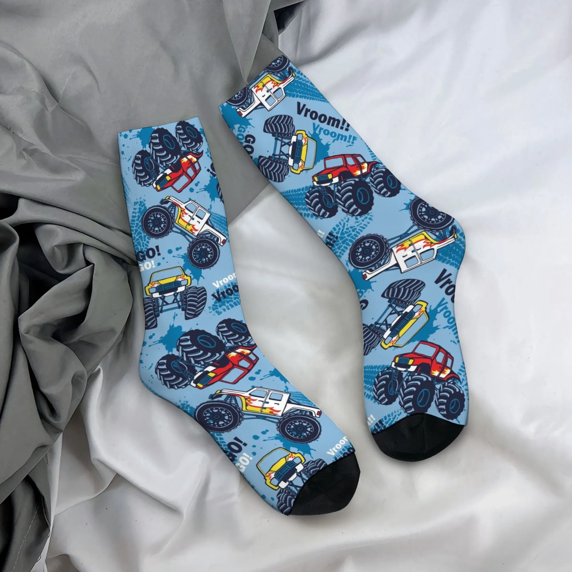 

Мужские носки с рисунком монстра-трака в стиле Харадзюку, новинка, забавные носки Happy, сумасшедшие уличные модные носки в стиле хип-хоп в стиле ретро, подарок на вечеринку