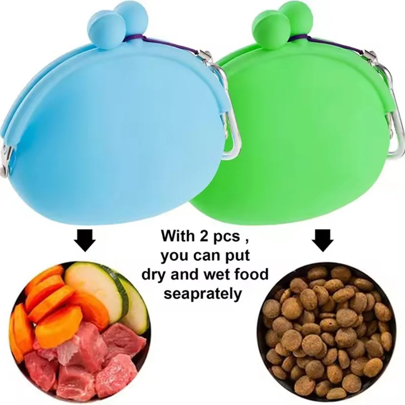 Portable Silicone Pet Snack Bag Dog Training Outdoors Waist Bag Easy Carry Pet Travel Outdoor Product dog treat bag
