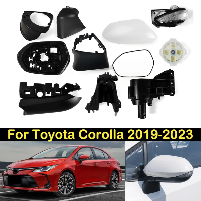 

DECHO For Toyota Corolla 2019 2020 2021-2023 Side Rear View mirror Cover Rearview mirror Lid shell Turn signal lens glass base