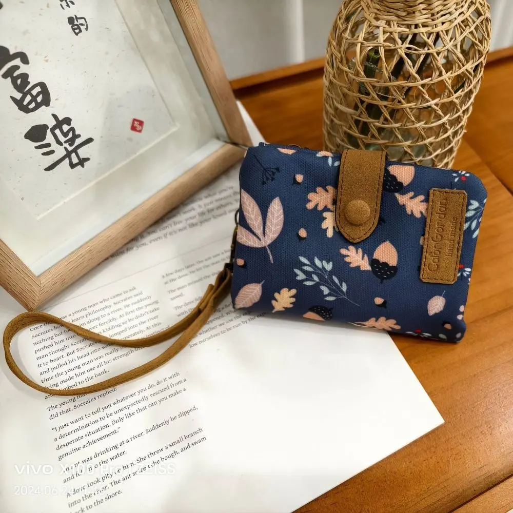 

Cute Zipper Hasp Short Wallet Leather-Capacity Printing Money Bag PU Coin Purse Women Girl