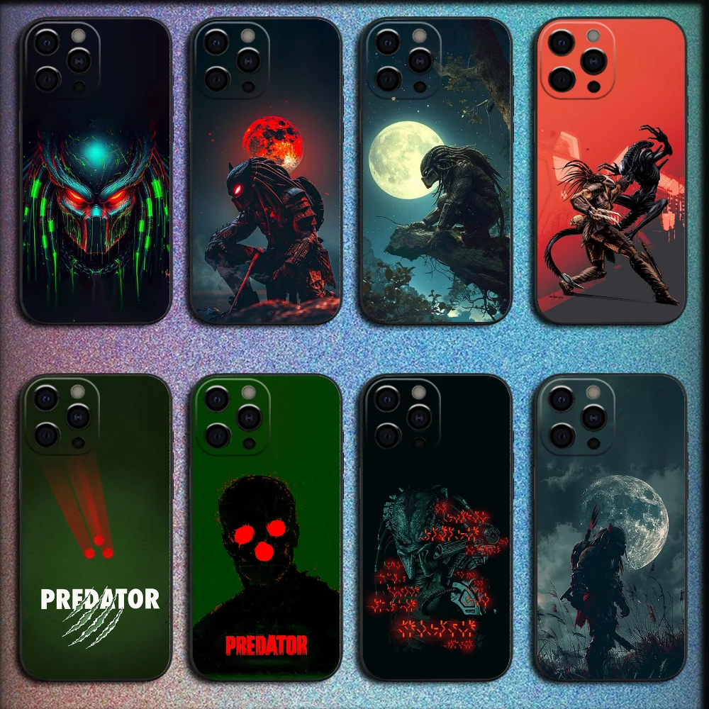 

Cool Predator Phone Case For iPhone 16,15,14,13,12,11,Pro,X,XS,Max,XR,Plus,Mini Soft Black Cover