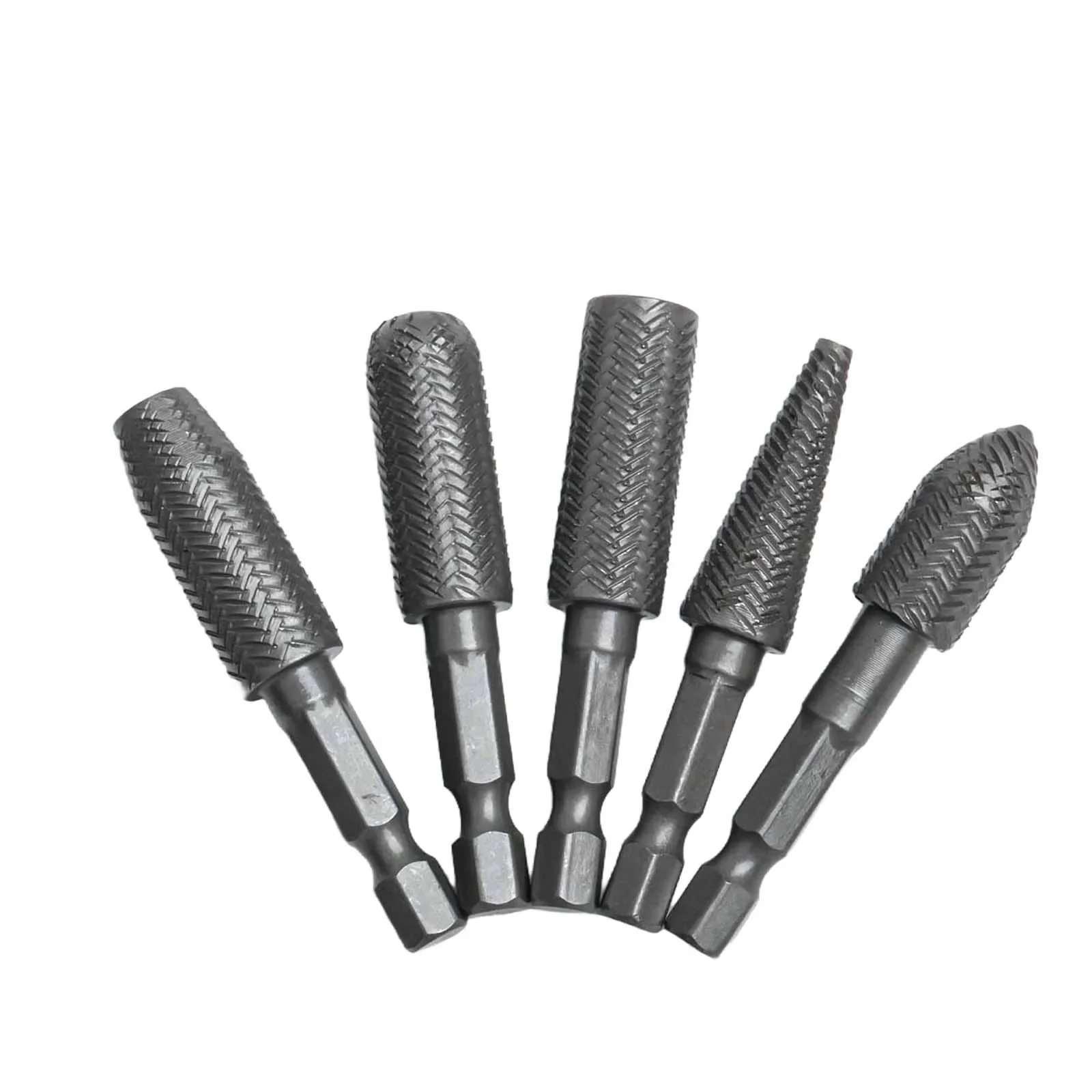 22111111    5pcs Rotary Rasp Hex Shank Rotary Steel File Drill Bits Electric Grinding Head For Steel Sanding Milling Polish Tool