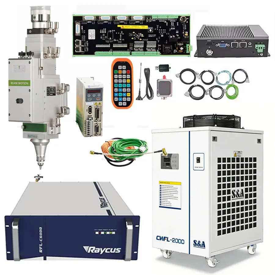 Raycus RFL-3000S/RFL-1500/RFL-2000/RFL-6000 fiber laser source XC3000S laser cutting system cutting head BM110 QBH metal cutting