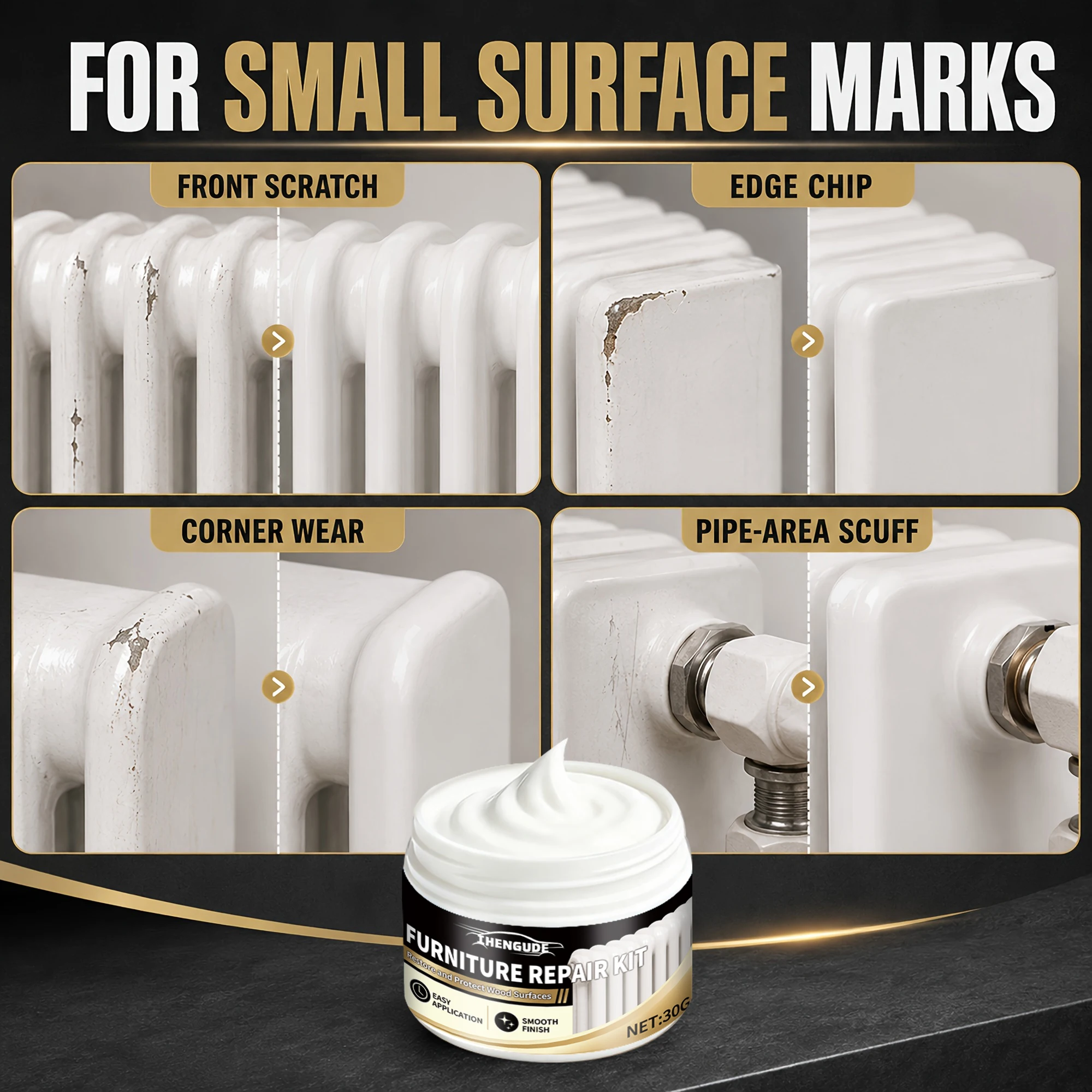 Wood Polishing and Care Wax, Suitable for Furniture, Wooden Surfaces, and Metal Parts, a Wood and Metal Polishing Repair Paste That Helps Restore Natural Shine, Low Residue, Easy to Use view 5