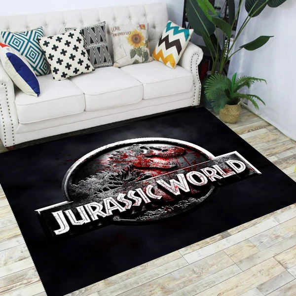 Jurassic Park Dinosaur Cartoon Carpets Rugs Non-slip Area Rug for Living Room Bedroom Foot Pad Decoration,Child Game Floor Mat