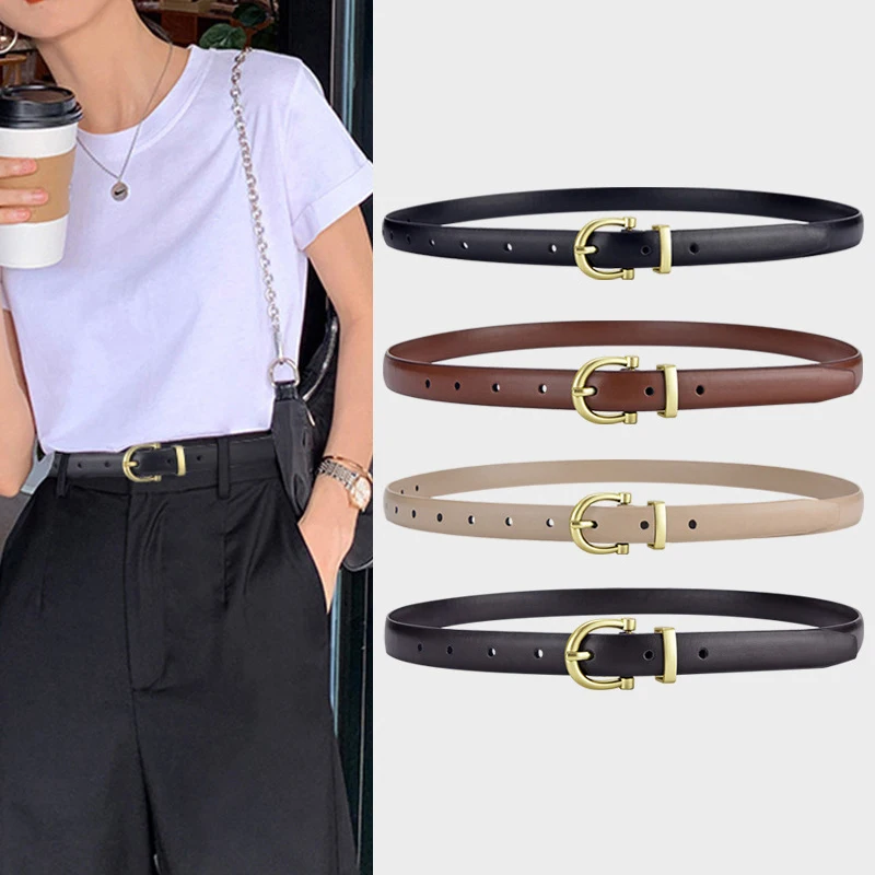 Korean Fashion Antique Retro Simple Female Teens Thin Style Belts Ladies Jeans Belt Versatile Adjustable Belt