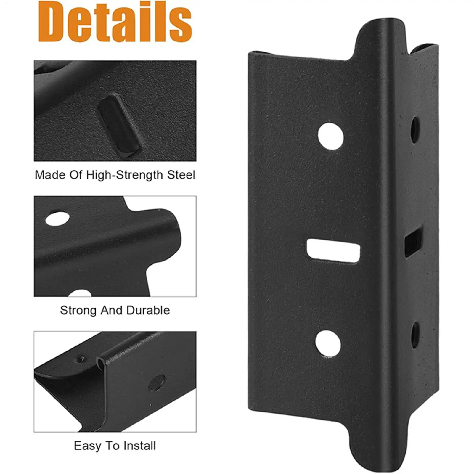 Post Coupler Steel Bracket Seam Fasten Coupler Splice Plate Shelving Upright Connector for 1.25 Inch Home Garage Warehouse