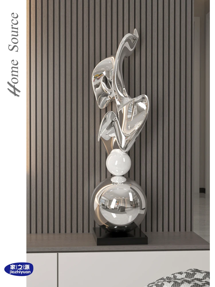 #￥Modern Luxury Home Decor Electroplated Abstract Statue Large Size Resin Crafts Living Room Office Decoration Model Ornaments