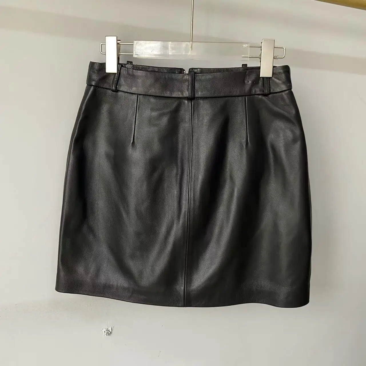 تنورة نسائية متوسطة الطول من جلد eepskin تنورة جلدية لجميع المواسم للتنقل Sle منتصف الطول وصل حديثًا للخريف