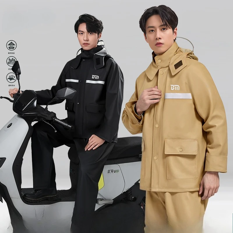 

New Thicken Split Raincoat Waterproof Full Body Rainstorm Prevention Raincoat Set Motorcycle Rainwear Travel Camping Rain Gear