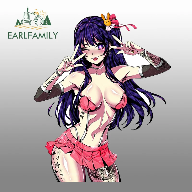 EARLFAMILY 13cm x 10.5cm Ai Hoshino Tattoos Waifu Car Stickers NSFW Uniform Breasts Original Decoration Sunscreen Decals