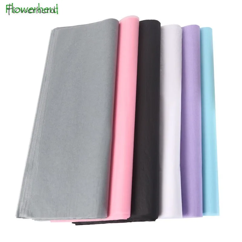 10pcs/lot 50x70cm Tissue Paper DIY Craft Paper Scrapbook Paper 18g Wrapping Paper Flower Bouquet Gift Packaging Clothing Packing