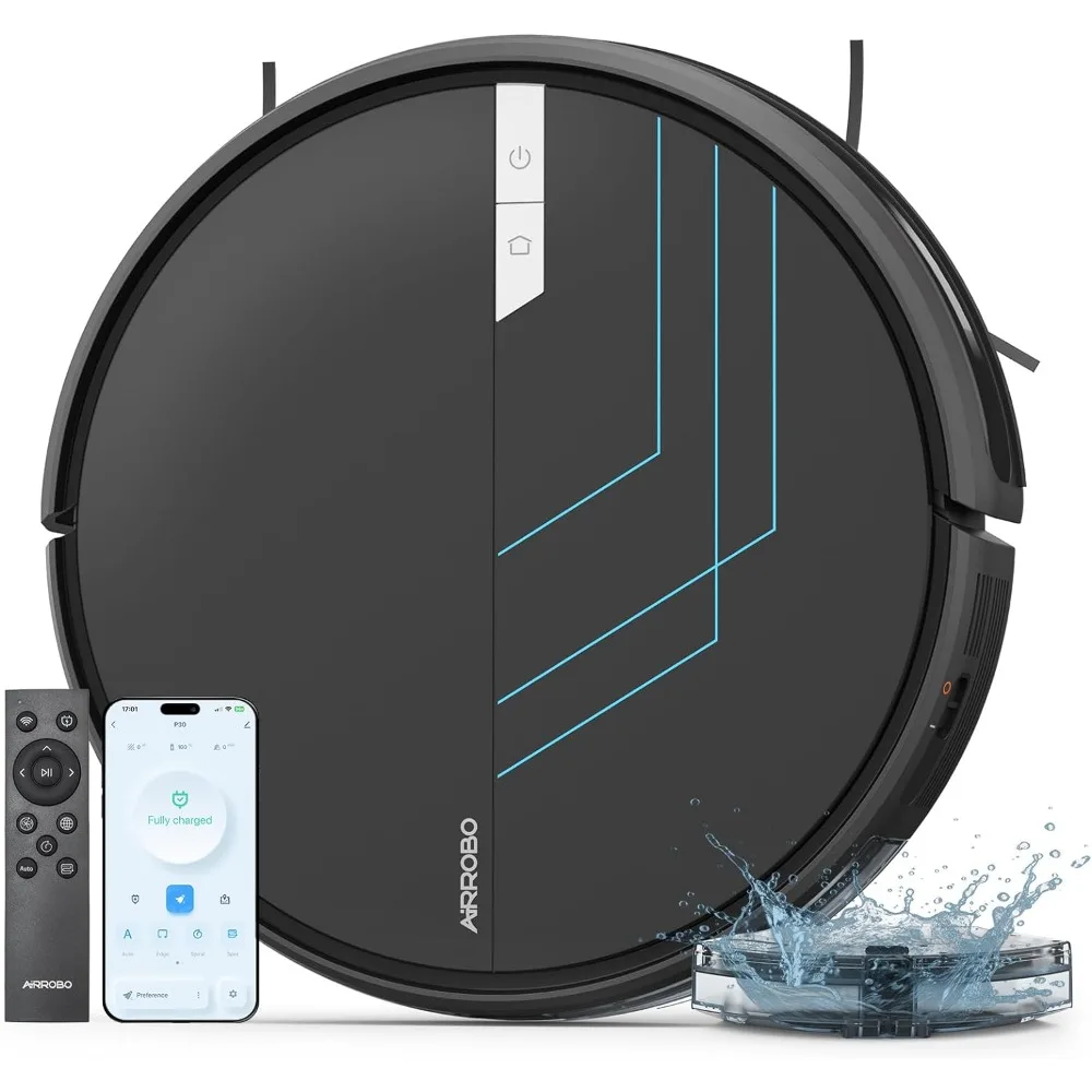 

Robot Vacuum and Mop, 3000Pa Strong Suction Power Vacuum Mop Robot, Wi-Fi/App/Alexa, Self-Charging Robotic Vacuum for Hard Floor