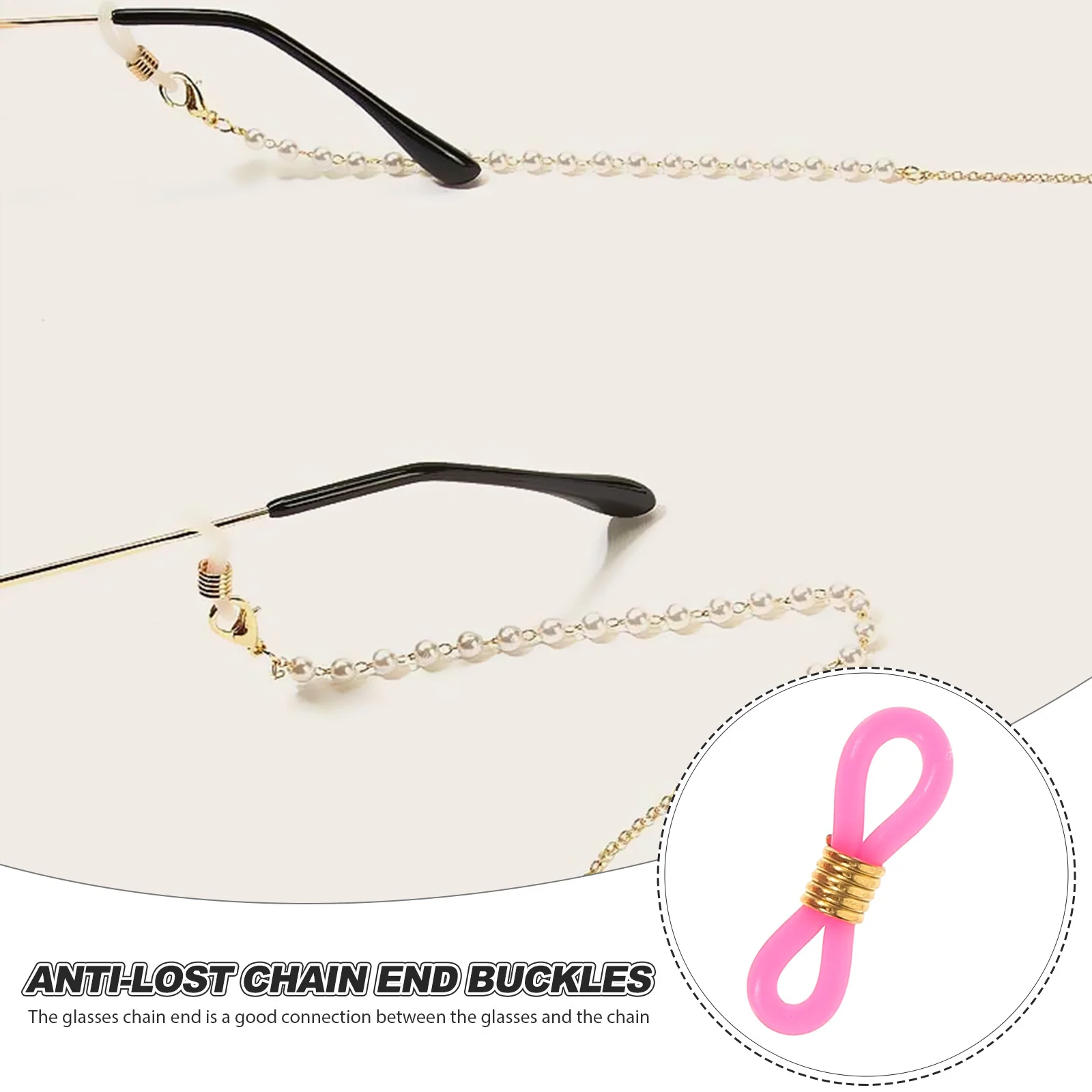 

40Pcs Eyeglass Chain Ends Silicone Anti Skid Connectors Glasses Retainer Holder for Sunglasses Reading Glasses Eyeglass Parts