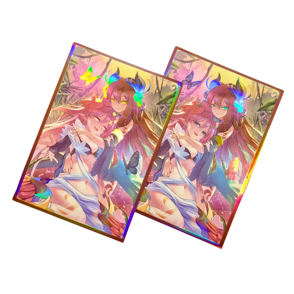 50PCS Yugioh Traptrix Mantis Rafflesia Card Sleeves Yu-Gi-Oh! TCG OCG Trading Cards Laser Shine Protector Case