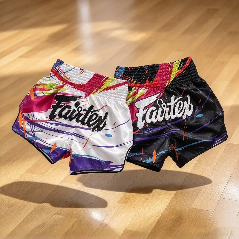 Muay Thai Shorts Men Women Kids Leopard Thai Boxing Shorts Premium Kickboxing Fight Training MMA Pants