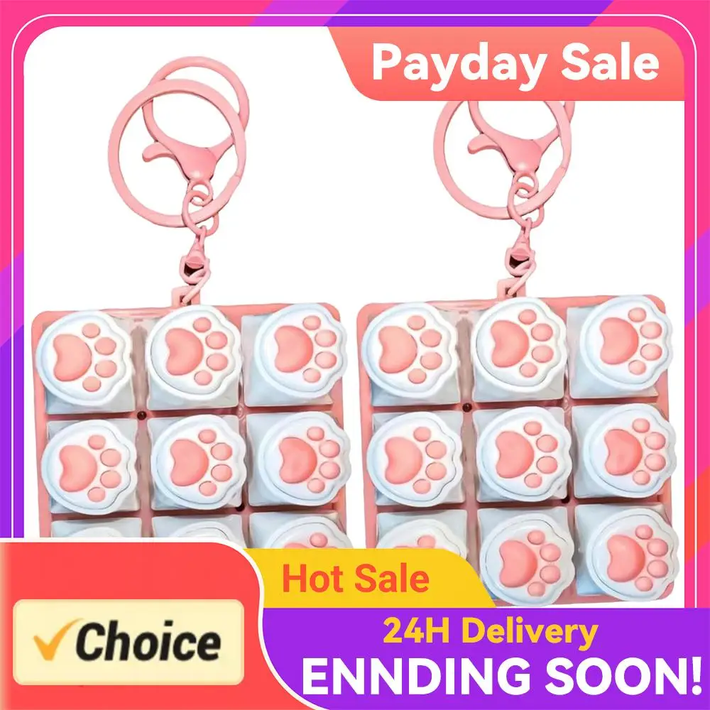 

Портативный звуковой фиджет-кликер Cat Paw 9-в-1 в виде клавиатуры с брелоком для взрослых и детей