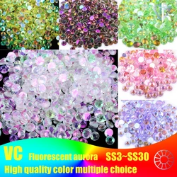 Aurora Series Glitter Non Hot Fix Rhinestone Flatback Crystals Strass Nails Accessories Diamond For Nail Art Nail Charms