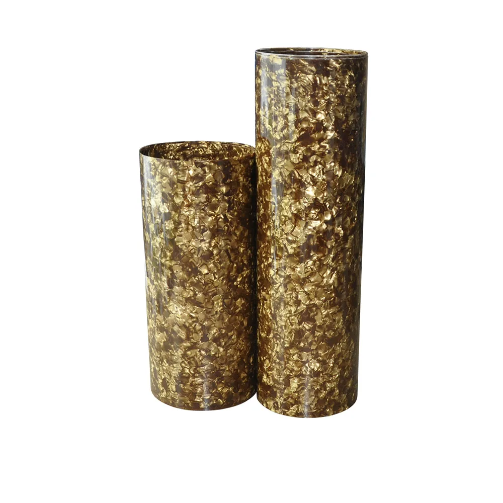 

2Pcs Pearl Coffee Celluloid Sheet Drum Wrap Musical Instrument Deco 10x60'' and 16x60''