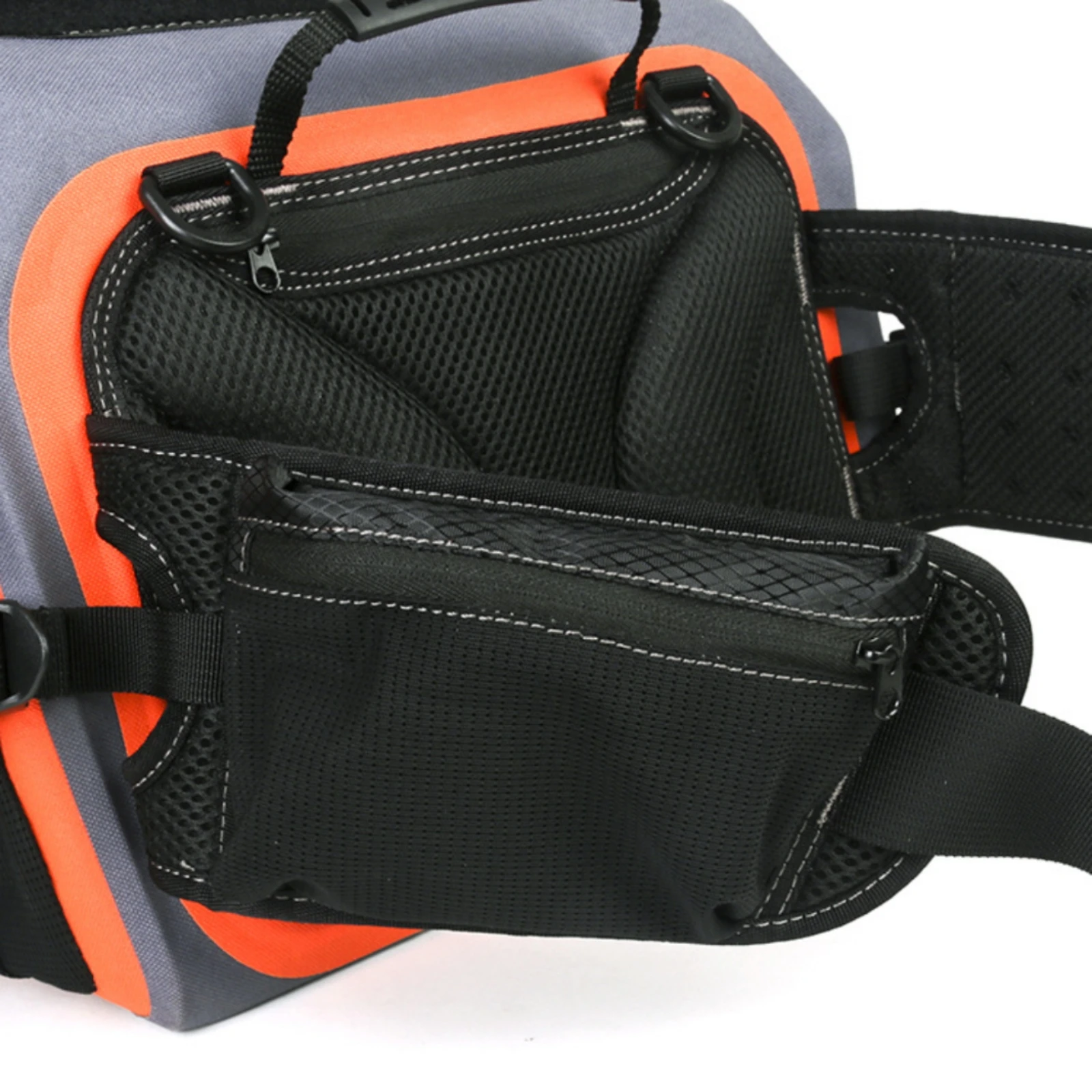 Fishing Tool Bag Roll-Top Fishing Tackle Bag Fanny Pack Side Pockets Outdoor Carry Adjustable Strap