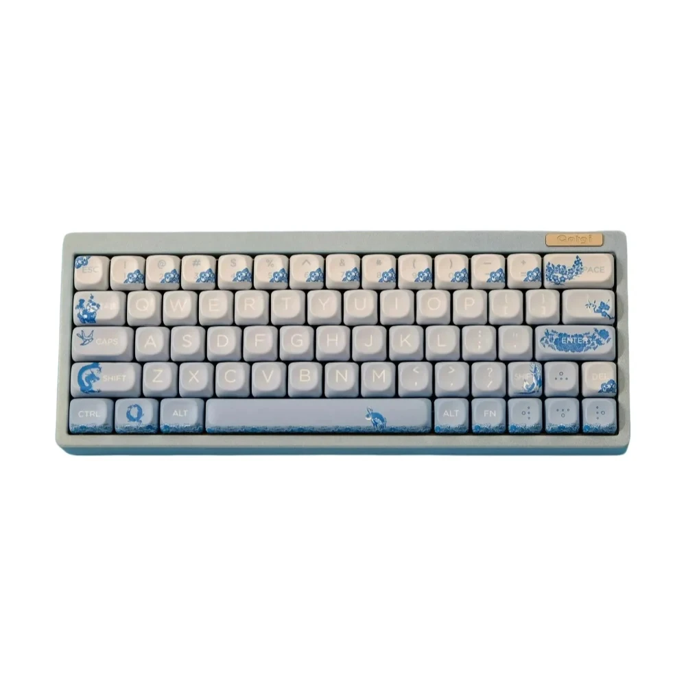 

Blue White Porcelain 132 Keys Keycaps Set PBT Material MOA Profile DYE-SUB Wooting For CHERRY MX Switch Mechanical Keyboard