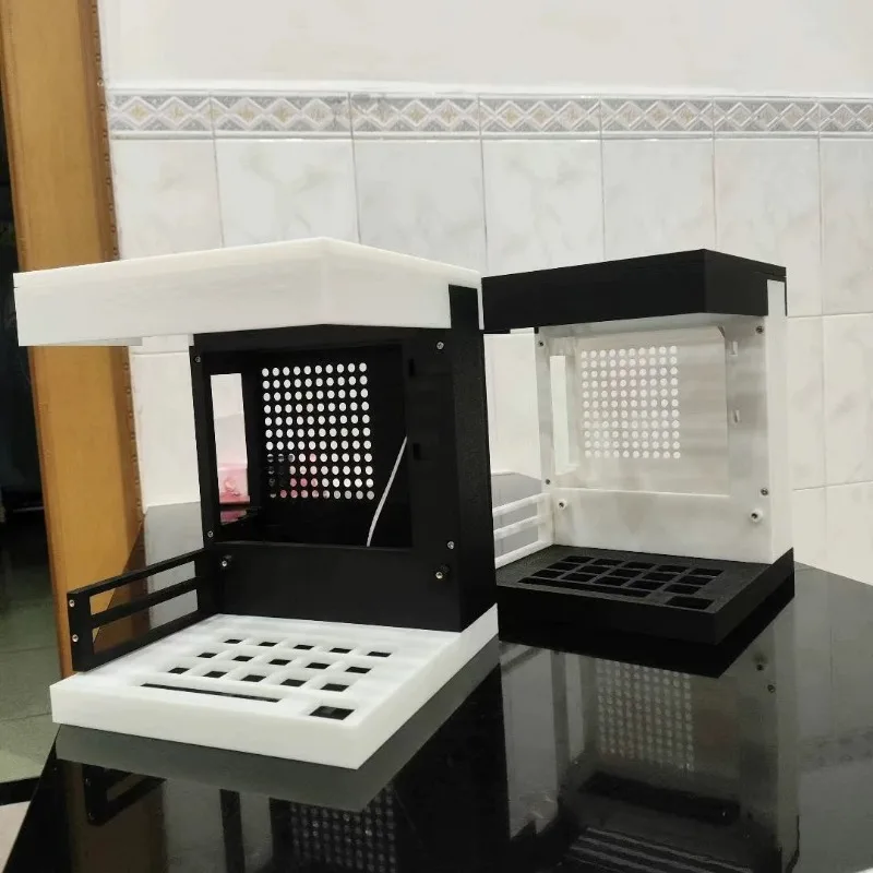 mini itx pc case sea view room support 17x17 17x19 motherboard sfx power supply desktop gaming chassis