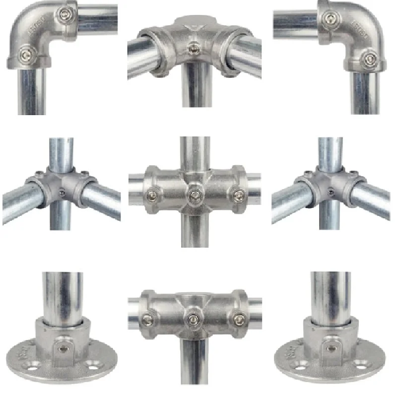 20mm/25mm/32mm Aluminum alloy Connector Elbow Tee Base Flat Three-dimensional Fitting Connection Fastener Steel Tube Shelf Parts