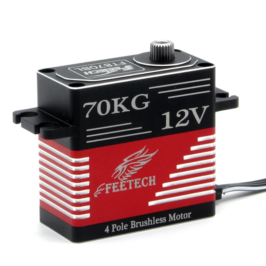 

70KG 12V 15T Large Size Steel Gear Programmable Industrial IP67 Waterproof Digital Brushless Servo RC Car