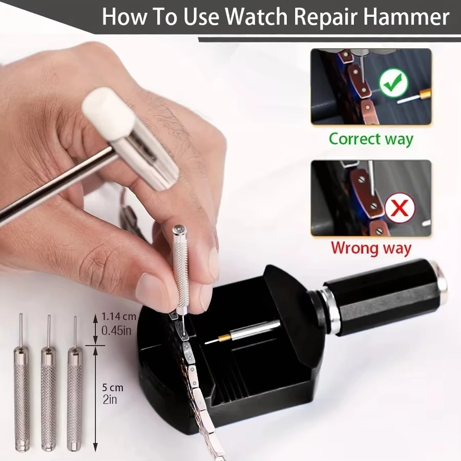 Watch Link Removal Tool Kit Strap Chain Pin Remover Band Adjustment Repair Tool for Watch Strap Chain Pin Adjustment image 4