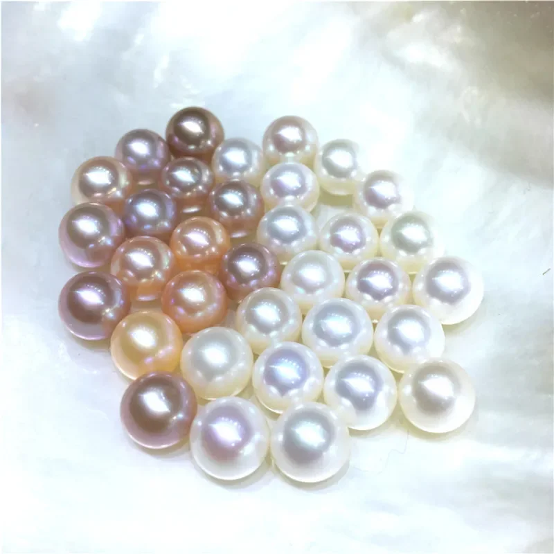 1Pc Natural freshwater pearls High quality AAAA grade semi-hole round no beads Beads made DIY necklace Earrings Jewelry