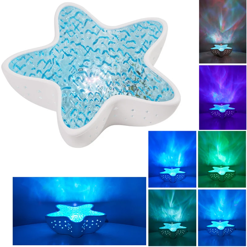 New Starfish Projector Lamp High-End Water-Sensing Ripple Atmosphere Lamp Cross-Border Internet Celebrity Hot Model Night Lamp