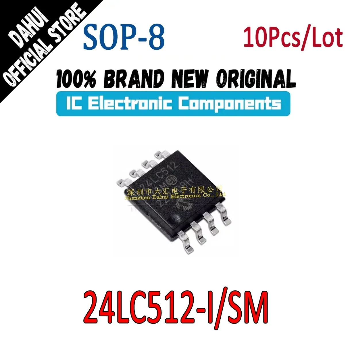 

10Pcs 24LC512-I/SM 24LC512T-I SM EEPROM Memory chip IC Brand New Original In Stock