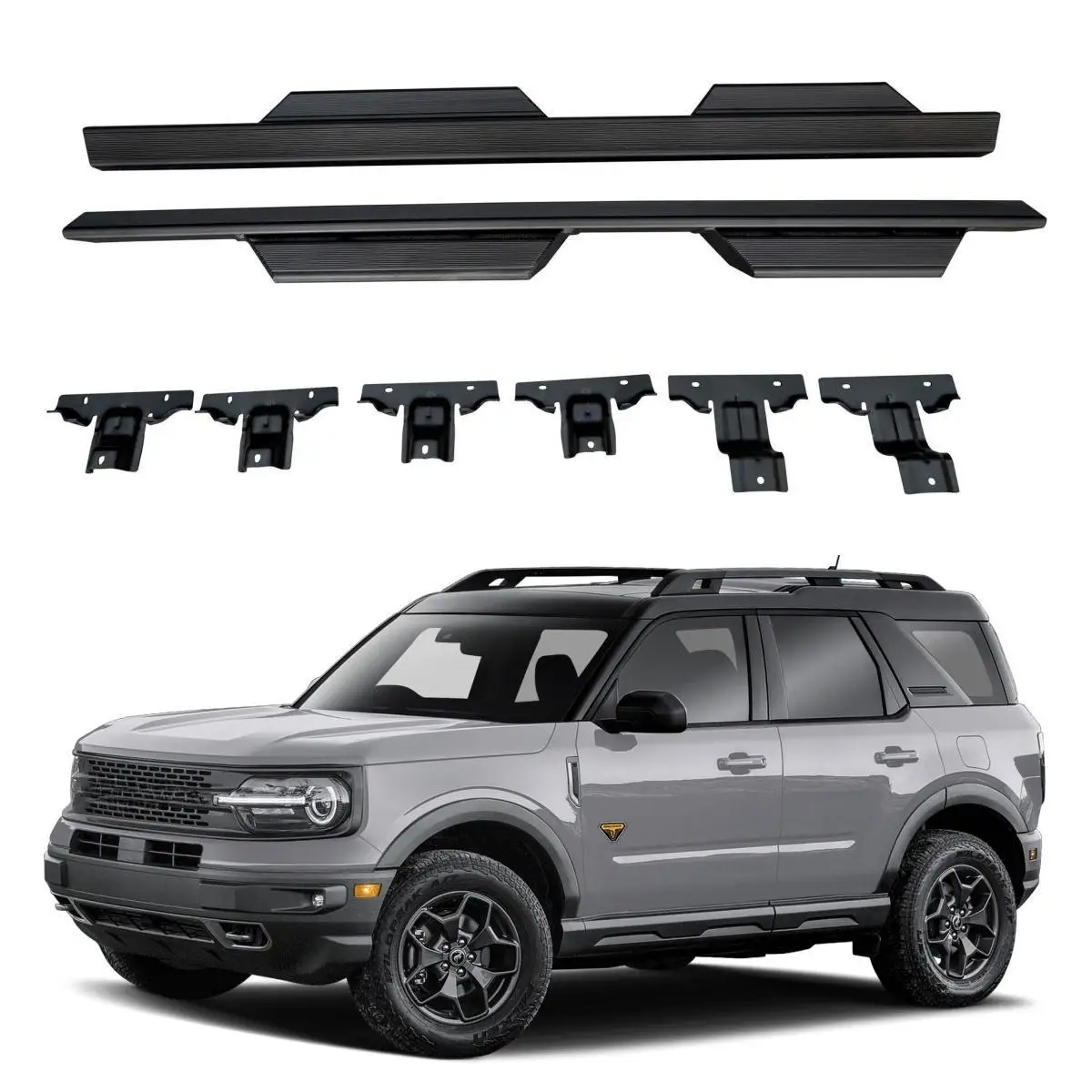 Pickup Accessories Aluminium Alloy Fixed Running Board New Design Side Step Pedal Nerf Bar Fit for Ford Bronco