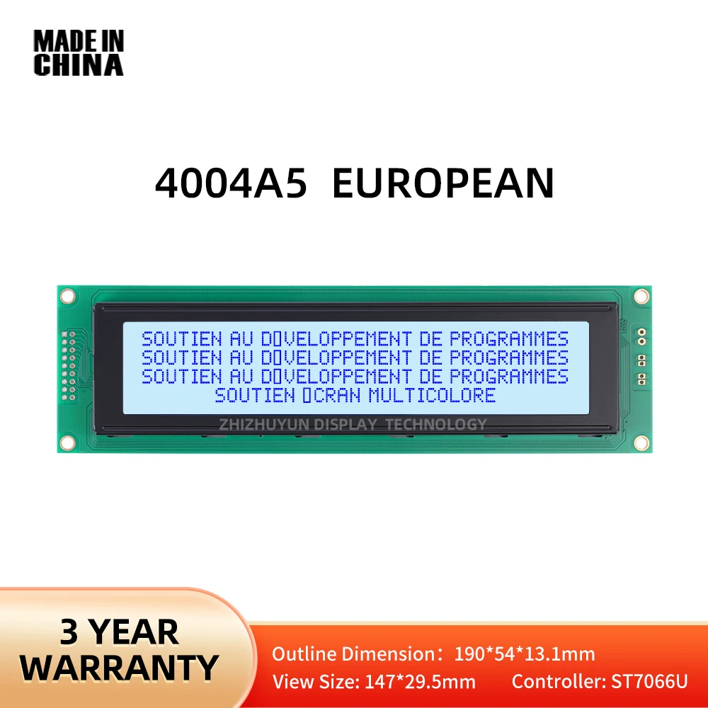 

40X4 4004 4004A5 European Character LCD Module Gray Film Blue Letter LCM Parallel Port ST7066U With LED Backlight