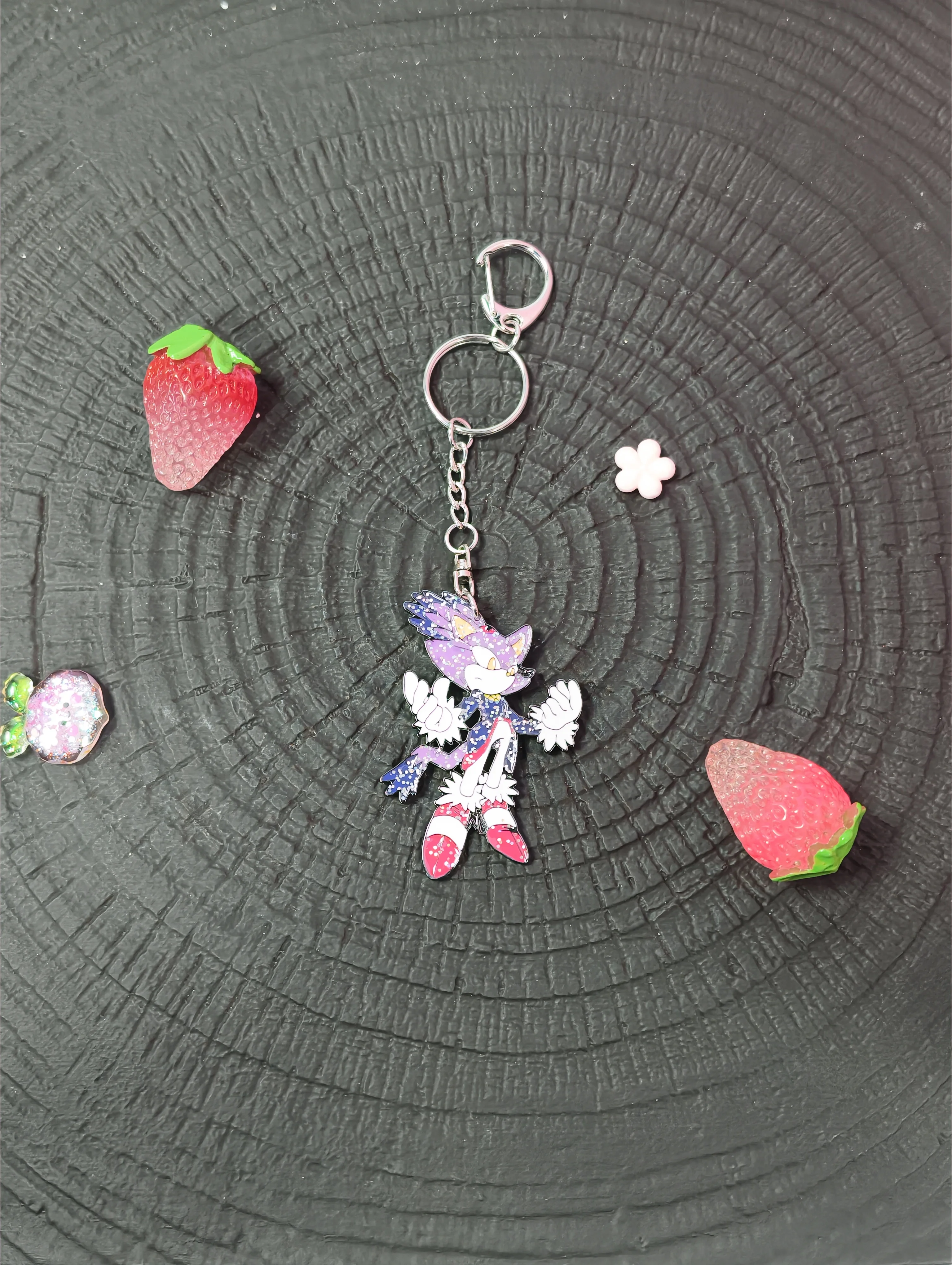 Sonic Cartoon Hedgehog Metal Enamel Bag Charm, Colorful Anime Figure Backpack Decor Doll Keychain Pendant - view 4