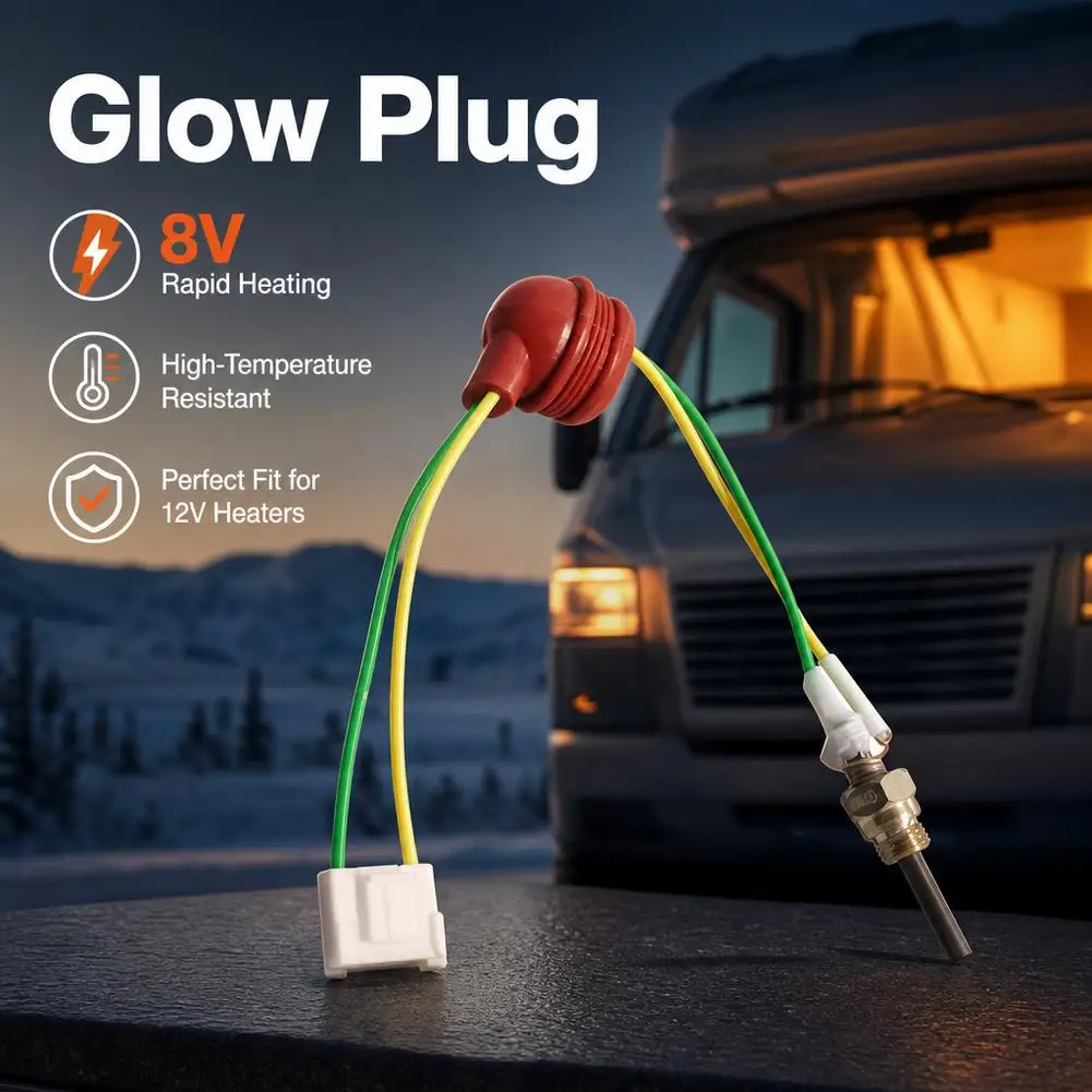 8/12V Ceramic Glow Plug Car Parking Heater Air Heater Accessories For Auto Truck & Boat, Burner Motor Gasket