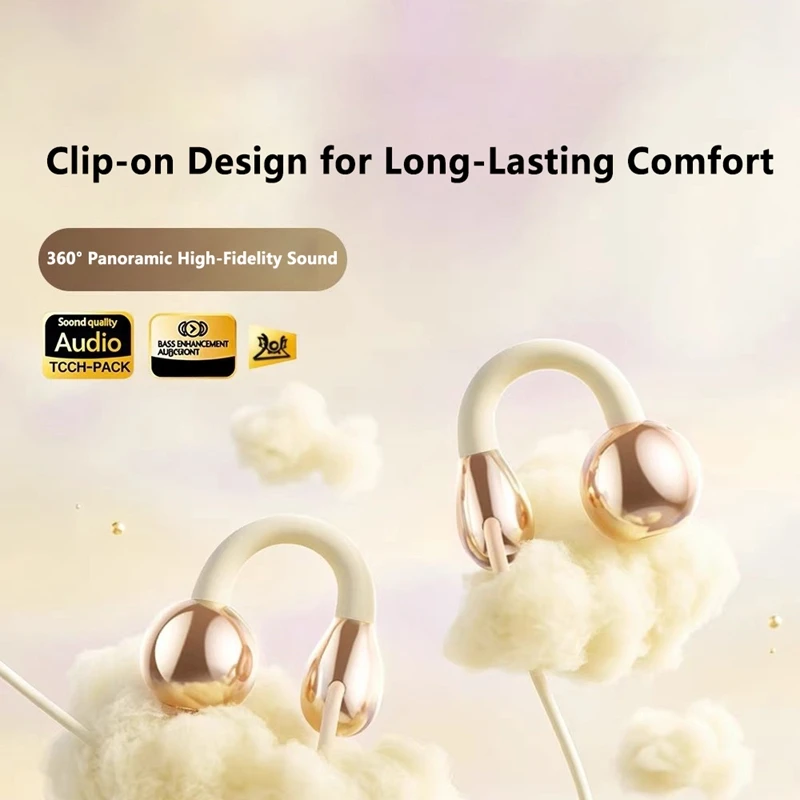 Wired Earhook Headphones Open-back Non-in-ear Digital Headphones For Huawei Apple and Xiaomi Type-C and 3.5mm Jack Models