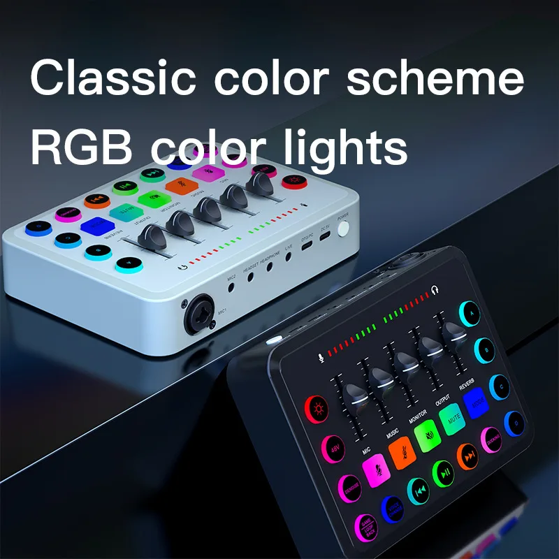 Десять предметов TLF Xtuga UF1 Новое поступление OEM RGB Цвет 48 В Phantom Power o Звуковая карта для конденсаторного микрофона Live Stream