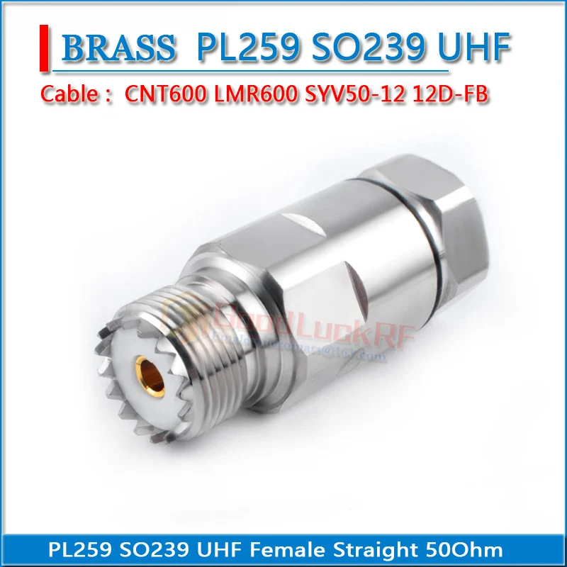 PL259 SO239 SL16 M UHF Female Installatio CNT600 LMR600 SYV50-12 12D-FB SYWV50-12 Coaxial 1/2 hard feeder RF connector Adapter