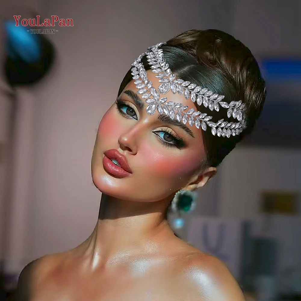 

YouLaPan Luxury Bride Rhinestone Hair Band Wedding Headpieces Women Banquet Party Hair Accessories Handmade Headdress HP938