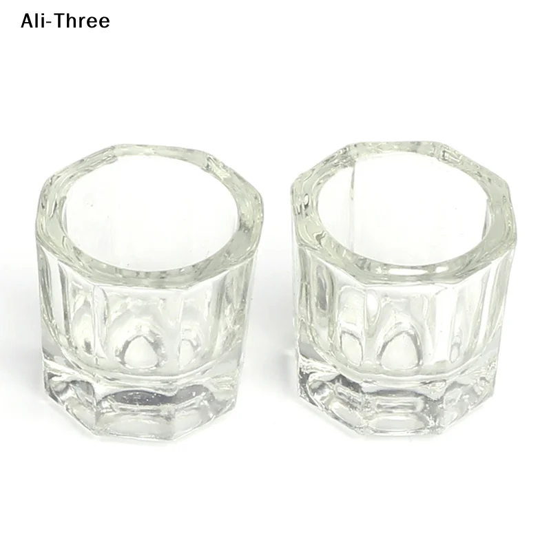 

1Pcs Crystal Glass For Mixing Acrylic Powder Liquid Nail Cup Dappen Dish Lid Bowl Cup Holder Equipment Nail Tools