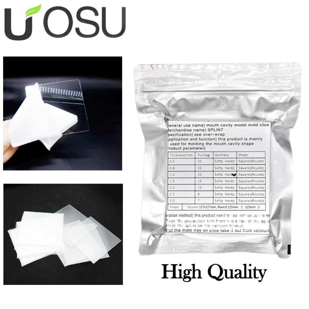 8/10/15/20 pcs Dental Lab Orthodontic Splint Retainer Slice Vacuum Forming Sheet Soft Hard 1.0/1.5/2.0mm Thermoforming Material