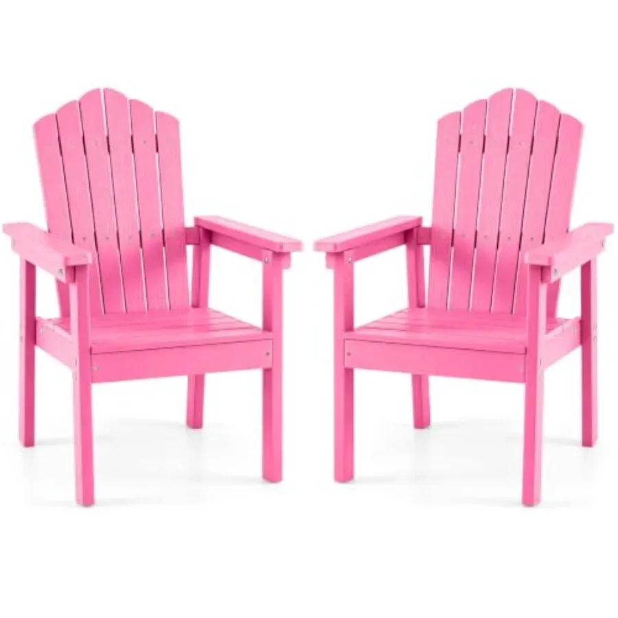 Outdoor Adirondack Chair for patio use, made of HIPS plastic, classic navy blue color, lightweight and weather-resistant design