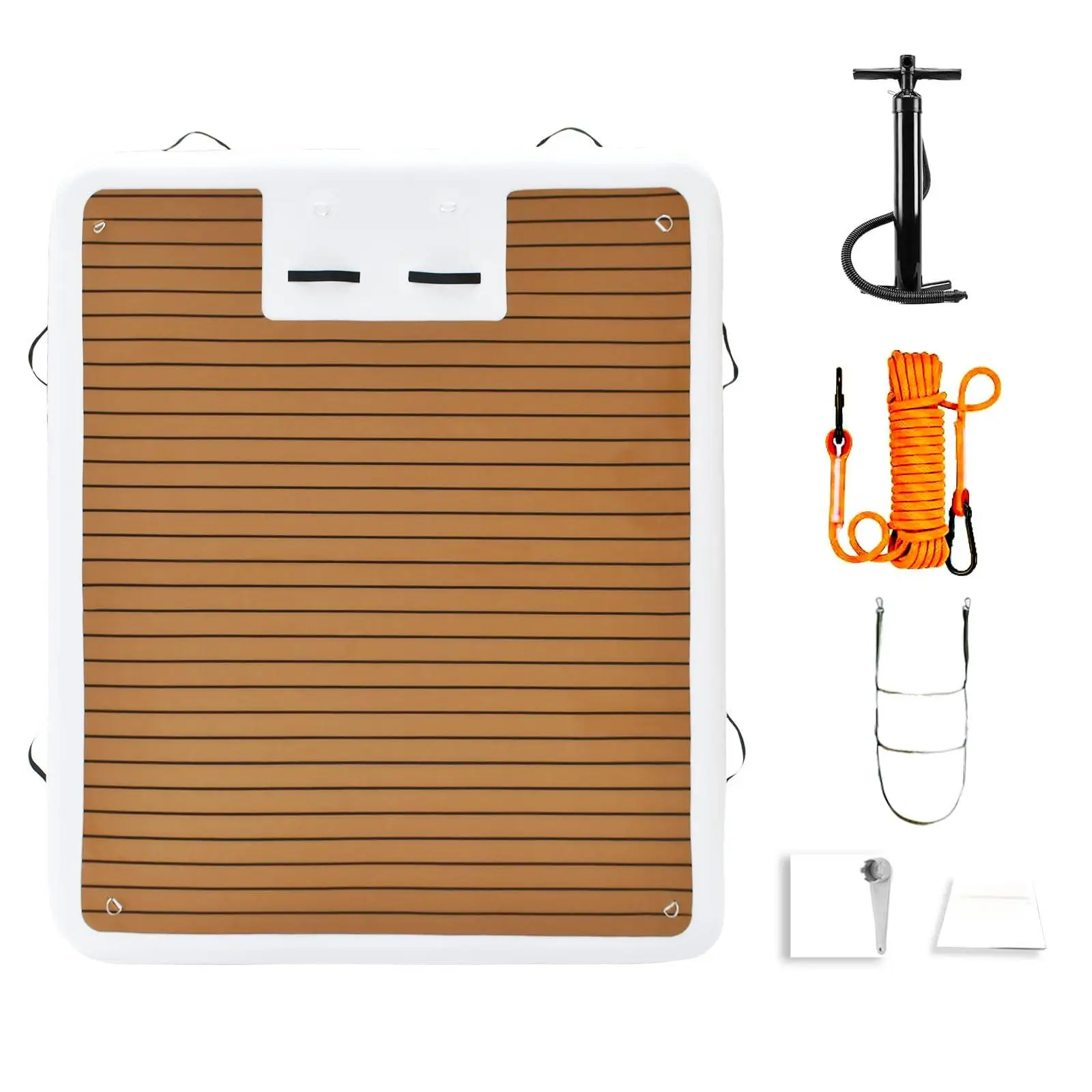 الخشب الحبوب سميكة عدم الانزلاق السلامة نفخ العائمة حوض العائمة حوض السباحة منصة طوف لحمام السباحة بحيرة الشاطئ #3