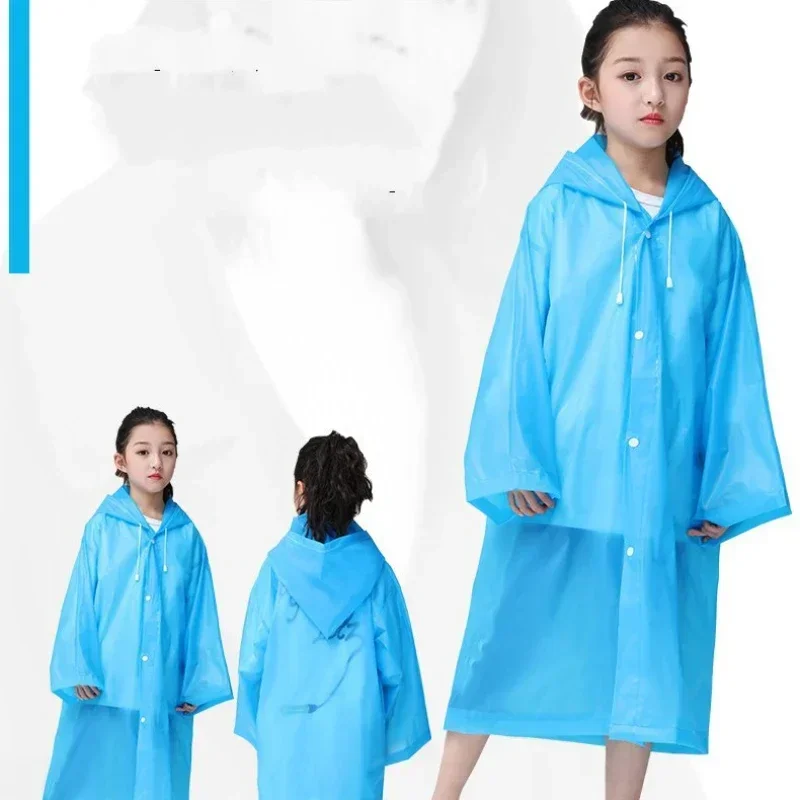 Fashion Children\'s Raincoat High-quality EVA Waterproof Thickened Raincoat Outdoor Hiking Reusable Transparent Raincoat