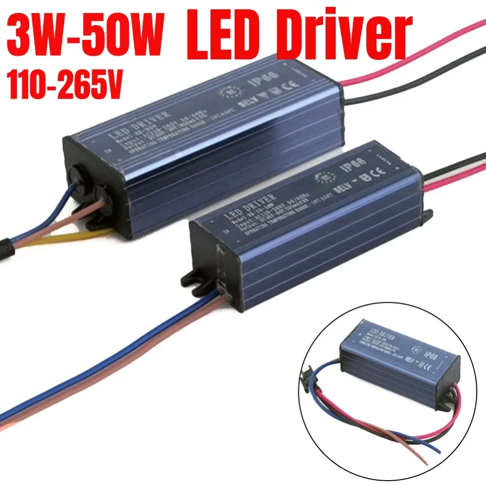 

8 Types LED Driver 3W-50W Power Supply Floodlight Lighting Transformer IP65 Waterproof Adapter AC110-265V AC85-265V