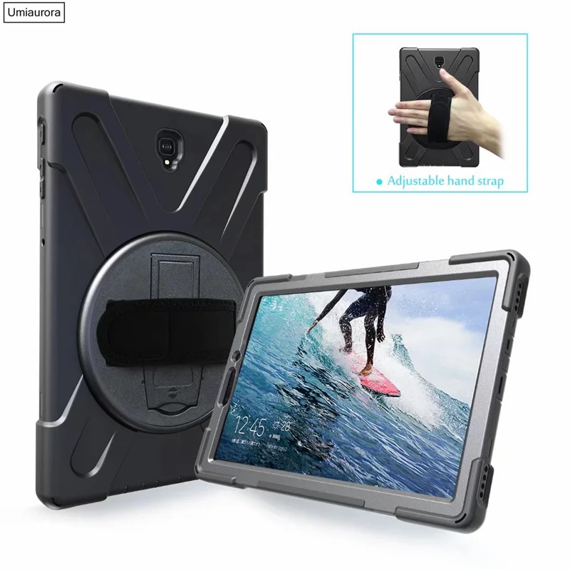 For Samsung Tab S4 10.5 inch SM-T830 SM-T835 Heavy Duty Rugged Tablet Case Hand Strap Stand Shockproof PC Cover Protective Funda view 2