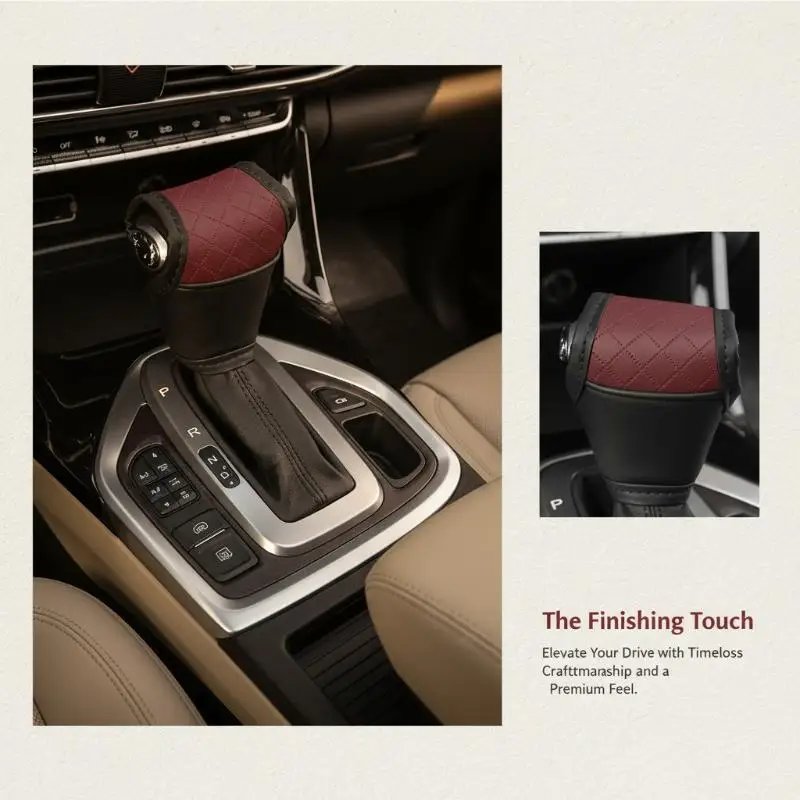 1Pcs PU Leather NonSlip DustProof Shifter Knob Protector Universal Car Gear Shift Cover Gear Lever Interior Decor Accessories