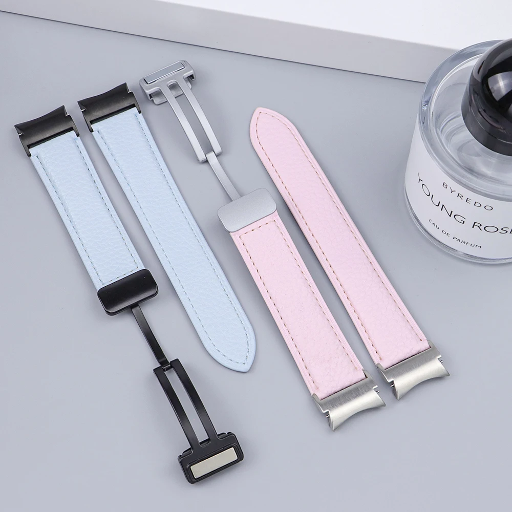 حزام من الجلد لساعة سامسونج جالاكسي 7 6 5 4 40 44 مللي متر 5Pro بدون فجوات حزام بإبزيم مغناطيسي ساعة جالاكسي 4 6 كلاسيكية 43 47 42 46 مللي متر #3